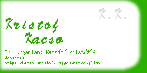 kristof kacso business card